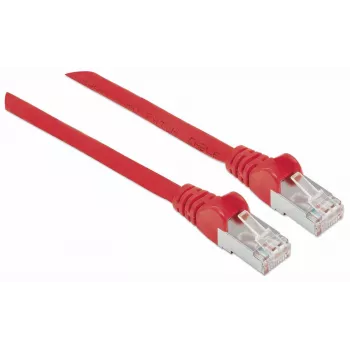 Intellinet netwerk-patchkabel, Cat7-kabel/Cat6A-stekker, 0,25 m, rood, koper, S/FTP, LSOH/LSZH, PVC, RJ45, vergulde contacten, zonder vergrendelingslipje, aangegoten, levenslange garantie