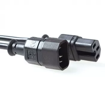 ACT Powercord C14 - C15 zwart 0,6 m netkabel