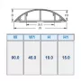 ACT kabelgoot rond PVC 90 mm, grijs, PVC, V-0, 90 mm
