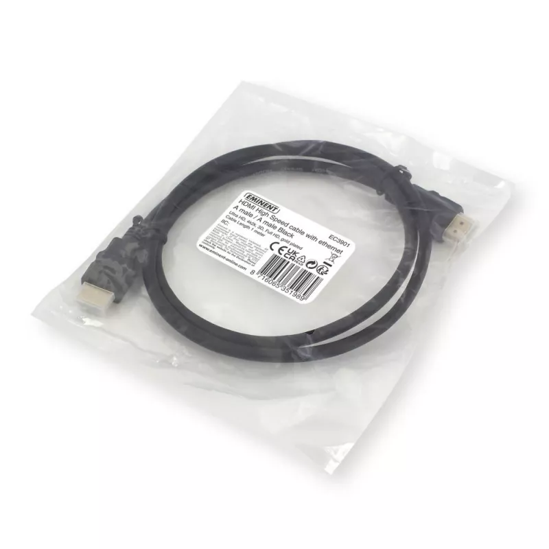 Ewent EC3901 HDMI-kabel 1 m HDMI type A (standaard) zwart