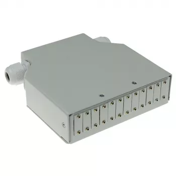 ACT DIN-rail glasvezel afsluitbox onbezet, 12 poorten, glasvezel, ivoor, 130 mm, 130 mm, 45,3 mm, box