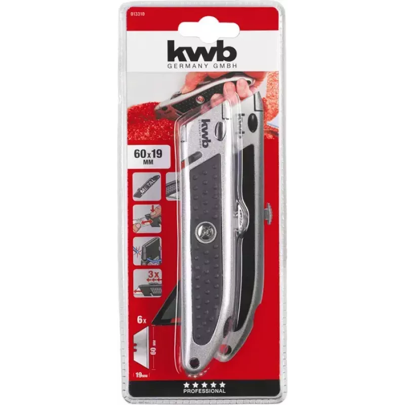 Cuttermes KWB 013310 160 mm lengte 6 cm lemmet 1,9 cm breedte