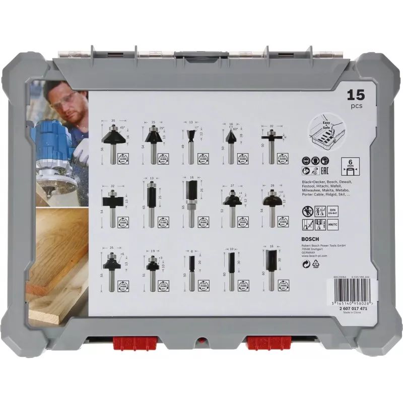 Bosch 2607017473 freesset 15 stuks