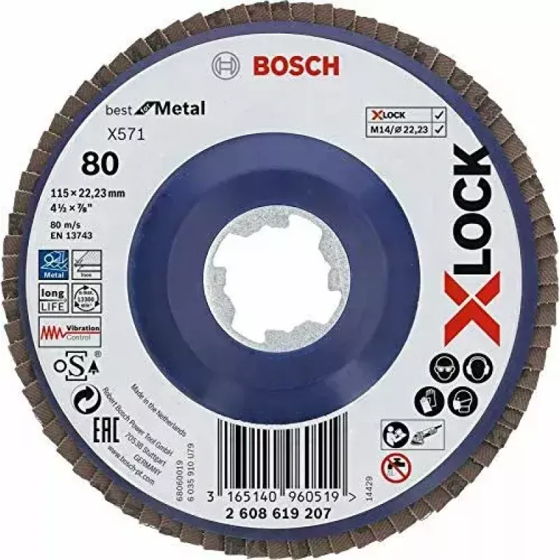 Schuurschijf Bosch 115 mm, korrel 80, model 2608619207