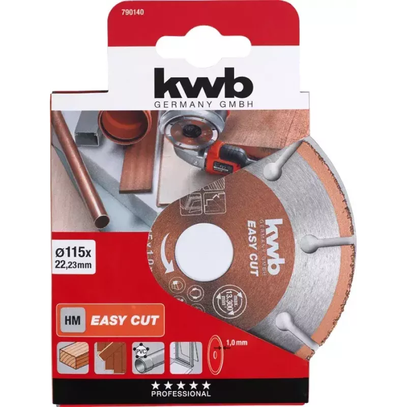Doorslijpschijf KWB EASY CUT hardmetaal universeel 11,5 cm