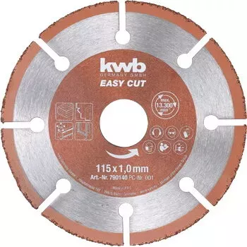 Doorslijpschijf KWB EASY CUT hardmetaal universeel 11,5 cm