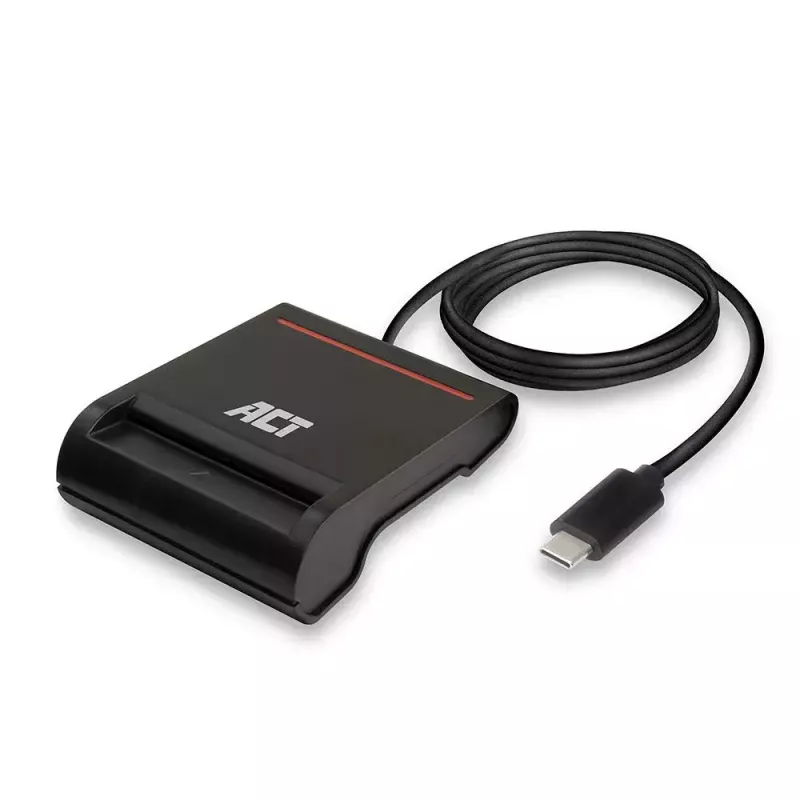 ACT externe USB-C smartcard eID-kaartlezer, zwart