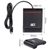 ACT externe USB-C smartcard eID-kaartlezer, zwart