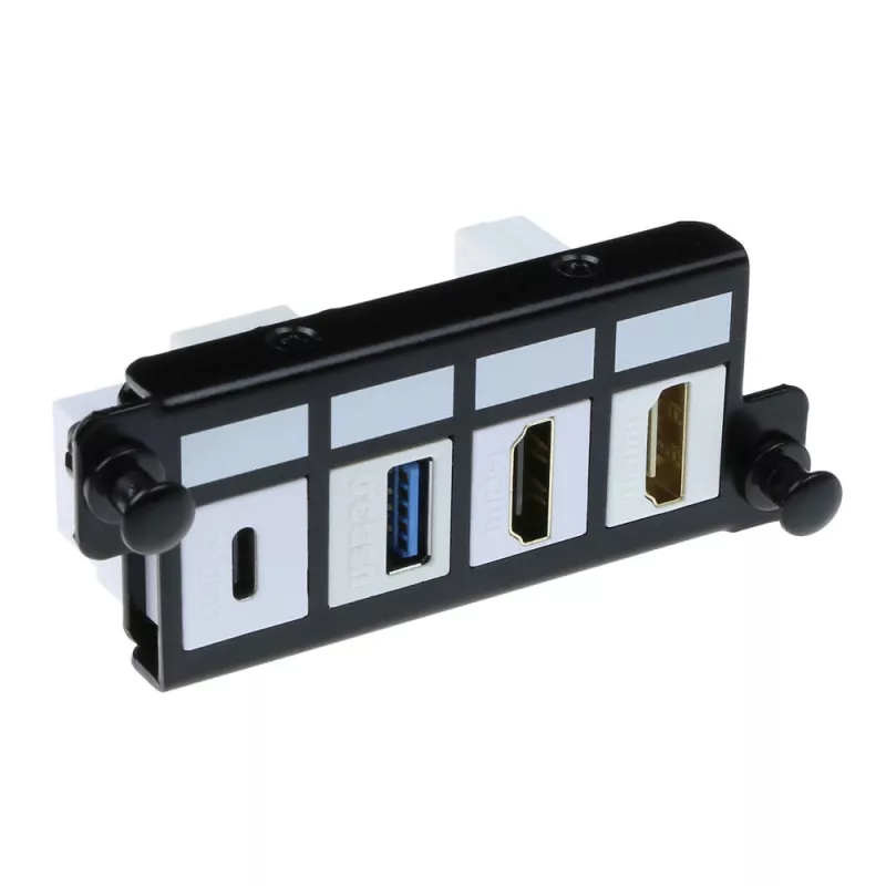 ACT adapterplaat voor 4 x Keystone FTP, adapter, zwart, 1 stuk(s)