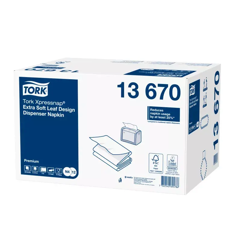 Papieren servetten Tork 13670 wit 500 stuks