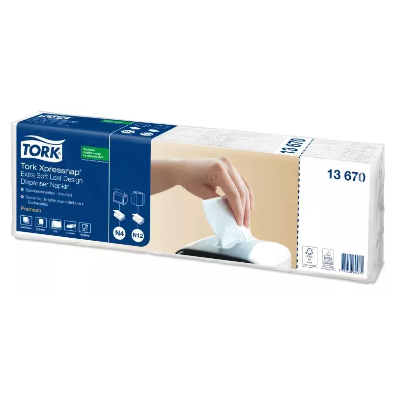 Papieren servetten Tork 13670 wit 500 stuks