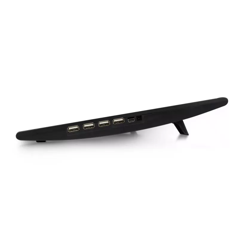 Laptopstandaard ACT AC8105 met ventilator in hoogte verstelbaar 2 standen 4-poorts hub