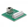 DeLOCK RJ50-bus op klemmenstrook met drukknop voor DIN-rail haaks
