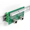 DeLOCK RJ50 2 x bus op 2 x klemmenblok met drukknop voor DIN-rail haaks