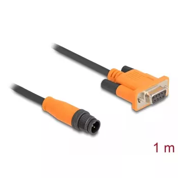 DeLOCK M12 CAN-bus-kabel A-gecodeerd 5-polig stekker naar D-Sub 9 bus 1 m