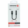 Audio-adapter SWISSTEN Lightning naar 3,5-mm jack SW-LIGHT-3.5MM-BK, kabel 0,15 m, zwart