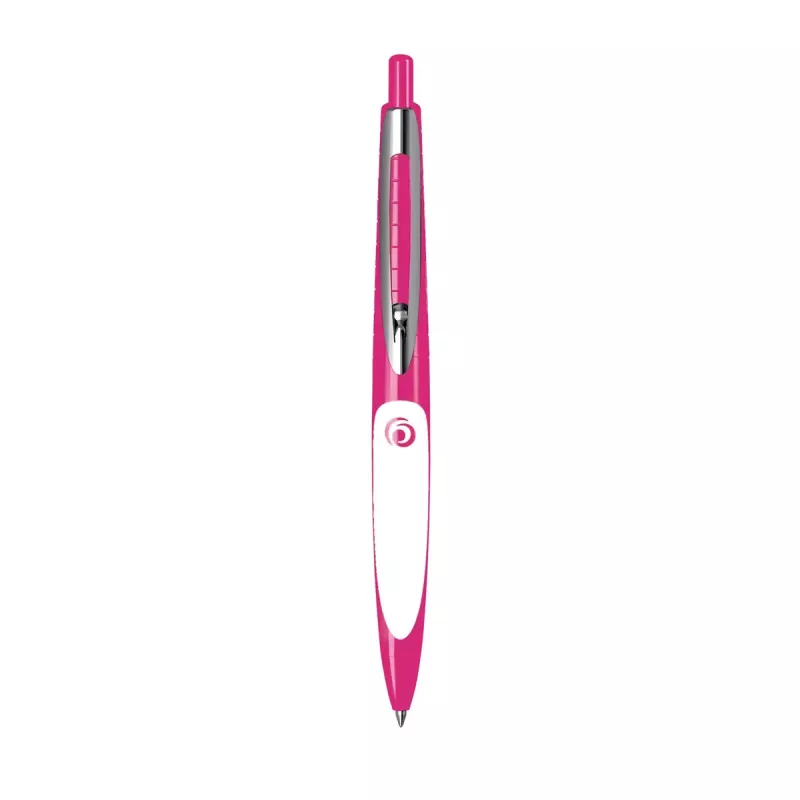 Clip-on uittrekbare balpen Herlitz my.pen roze wit blauw