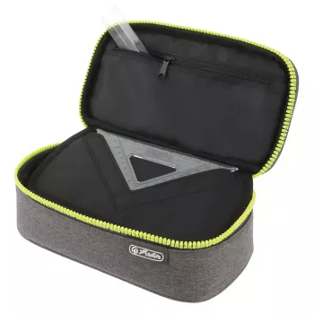 Herlitz beatBox ABC etui polyester grijs geel 225x120x70mm