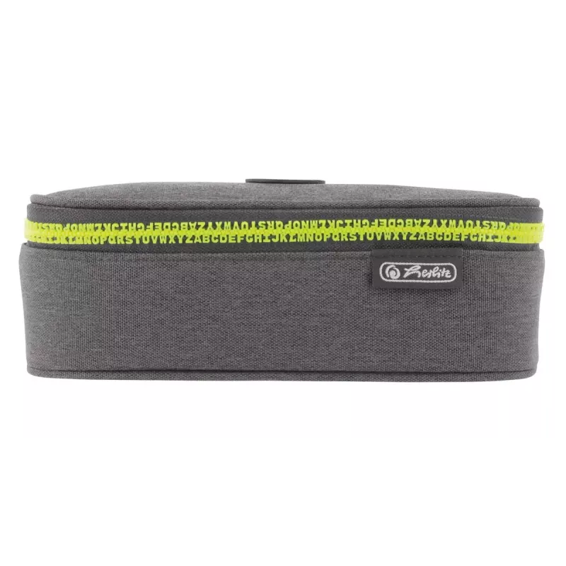 Herlitz beatBox ABC etui polyester grijs geel 225x120x70mm
