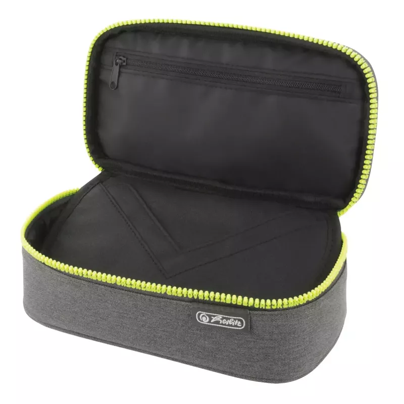 Herlitz beatBox ABC etui polyester grijs geel 225x120x70mm