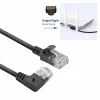 ACT zwart 2 meter U/UTP CAT6A LSZH slimline patchkabel met RJ45-stekkers, 90° haaks rechts naar recht
