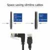 ACT Zwart 2 meter U/UTP CAT6A LSZH Slimline patchkabel met RJ45-stekkers 90° haaks omlaag naar recht