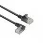 ACT Zwart 0,5 meter U/UTP CAT6A LSZH Slimline patchkabel met RJ45-stekkers 90° haaks links naar recht