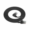 ACT Zwart 0,5 meter U/UTP CAT6A LSZH Slimline patchkabel met RJ45-stekkers 90° haaks links naar recht