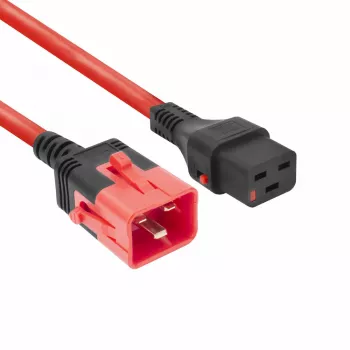 ACT stroomkabel C19 IEC Lock - C20 IEC Lock Dual Locking rood 1 m, PC3633