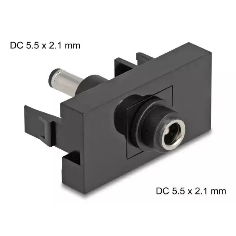 DeLOCK Easy 45 contactdoos DC zwart bus stekker 45mm