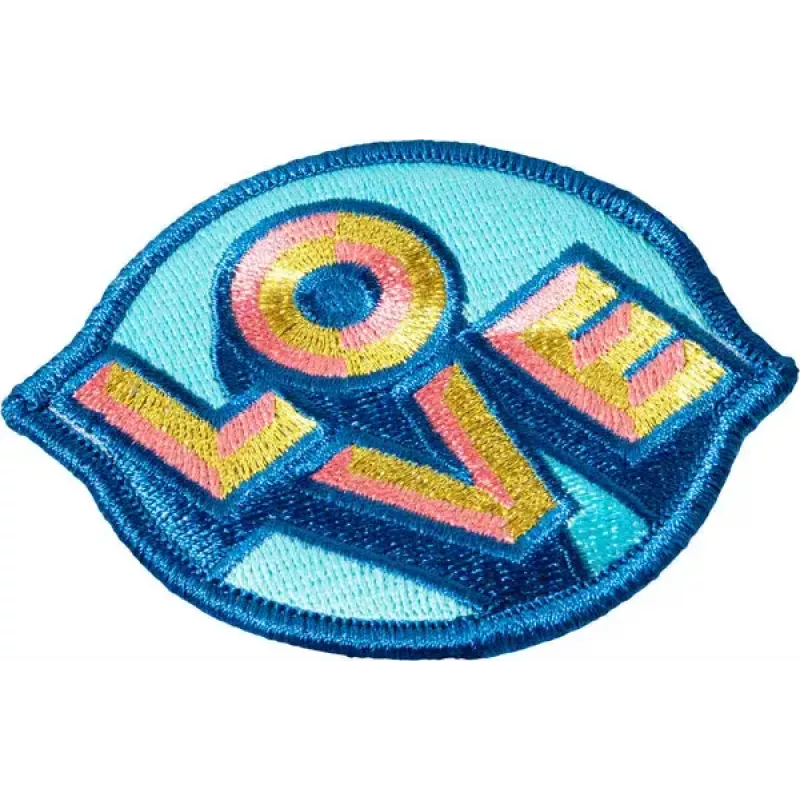 Badge LAUT MAGMOJI aqua/geel stoffen pluchen badge, 1 stuks