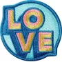 Badge LAUT MAGMOJI aqua/geel stoffen pluchen badge, 1 stuks
