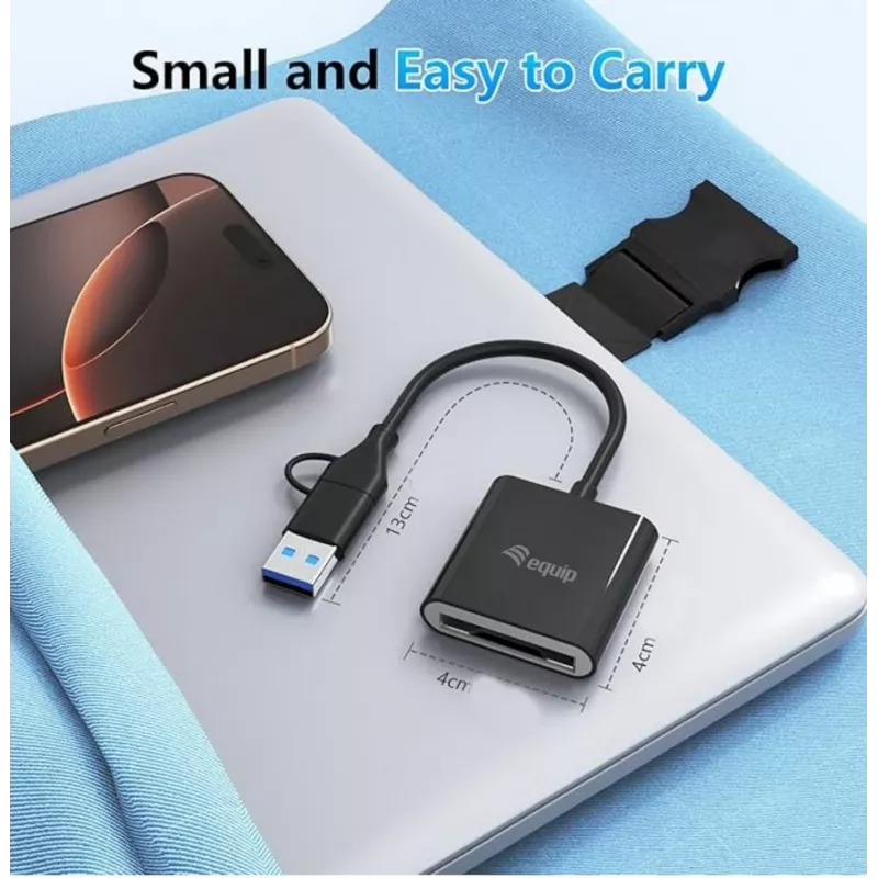Kaartlezer Equip 245461 USB 3.2 Gen 2 Type-C zwart CFexpress 2.0