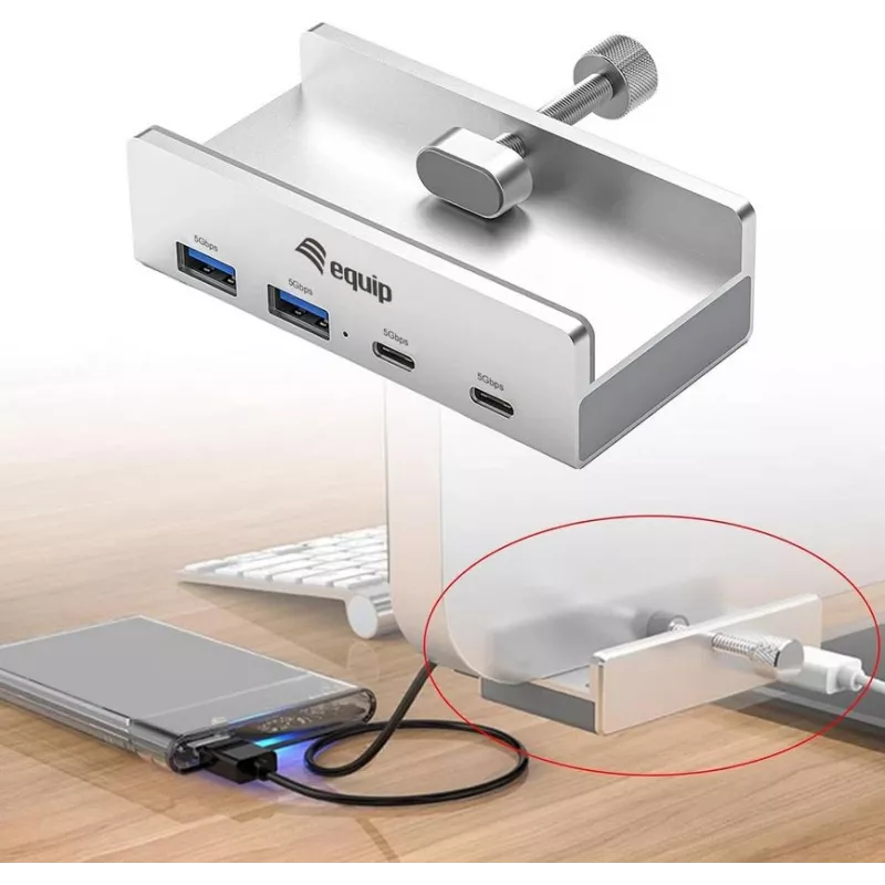 Equip 128967 interface-hub USB 3.2 Gen 1 (3.1 Gen 1) Type-A 5000 Mbit/s aluminium