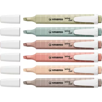 Marker STABILO swing cool NatureCOLORS 6 stuks beitelpunt meerkleurig