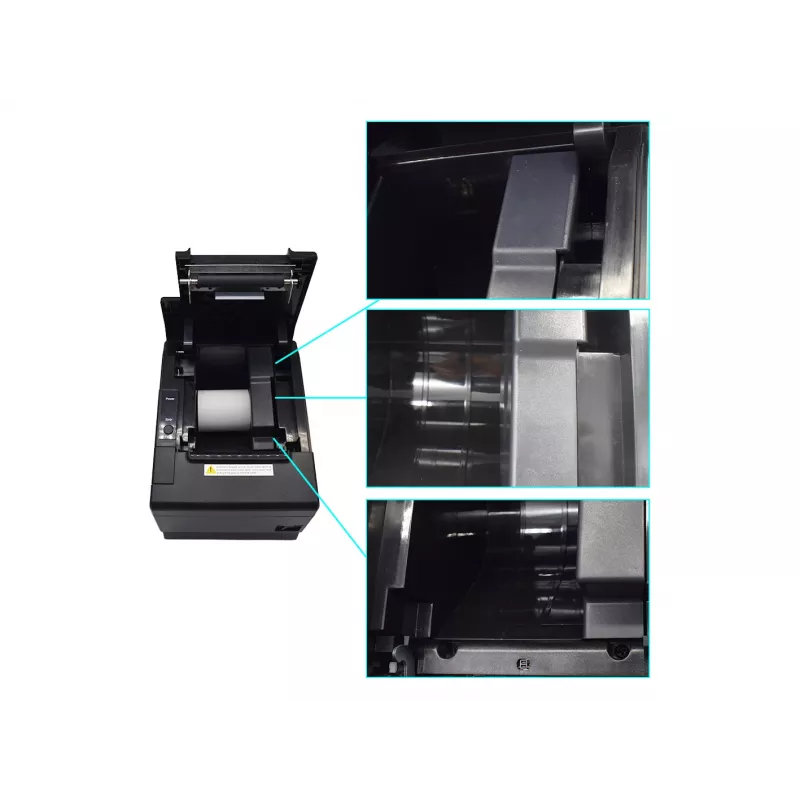Thermische bonprinter EQUIP 58/80 mm met automatische snijder, USB/Ethernet/serieel, kassalade, 203x203 DPI