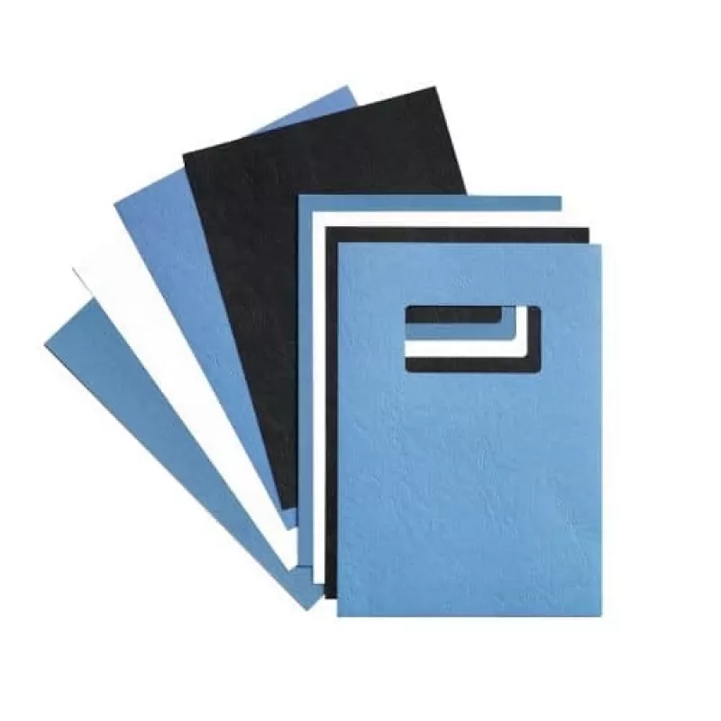 GBC LeatherGrain CE040029 inbindomslagen, A4 (210 x 297 mm), 250 g/m², koningsblauw, karton met leerstructuur, mat