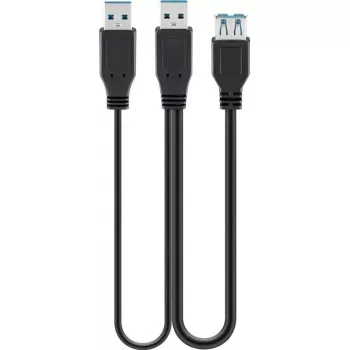 USB-kabel Goobay 3.0 0,3 m USB 3.2 Gen 1 2x USB A zwart