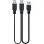 Goobay 95749 USB 3.0 Dual Power SuperSpeed-kabel, 2x USB-A-stekker naar USB-A-bus, 0,3 m, zwart