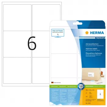 Adresetiketten Premium HERMA 4502 A4 99,1x93,1 mm