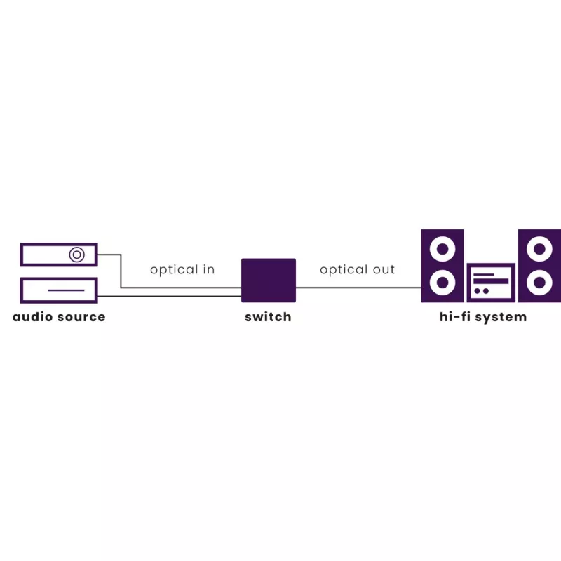 Marmitek Connect TS21 - optische schakelaar - 2 in / 1 uit - Toslink