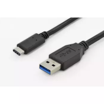 USB-kabel Digitus DK-300136-010-S USB 2.0 1 m USB-C USB-A zwart