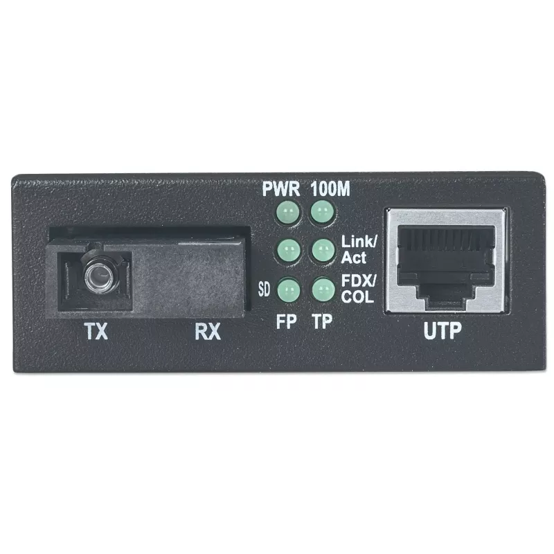 Intellinet 510530 Fast Ethernet WDM-mediaconverter, 10/100Base-TX (RJ-45) naar 100Base-FX (SC) singlemode, 20 km (12,4 mi), Rx1310/Tx1550 nm