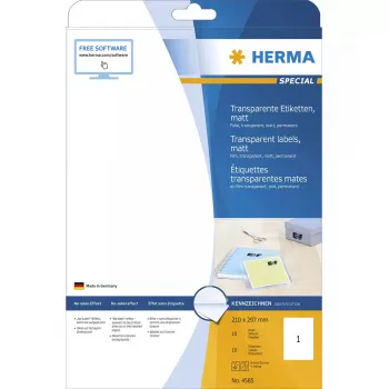 Zelfklevend etiket HERMA A4 rechthoek permanent transparant