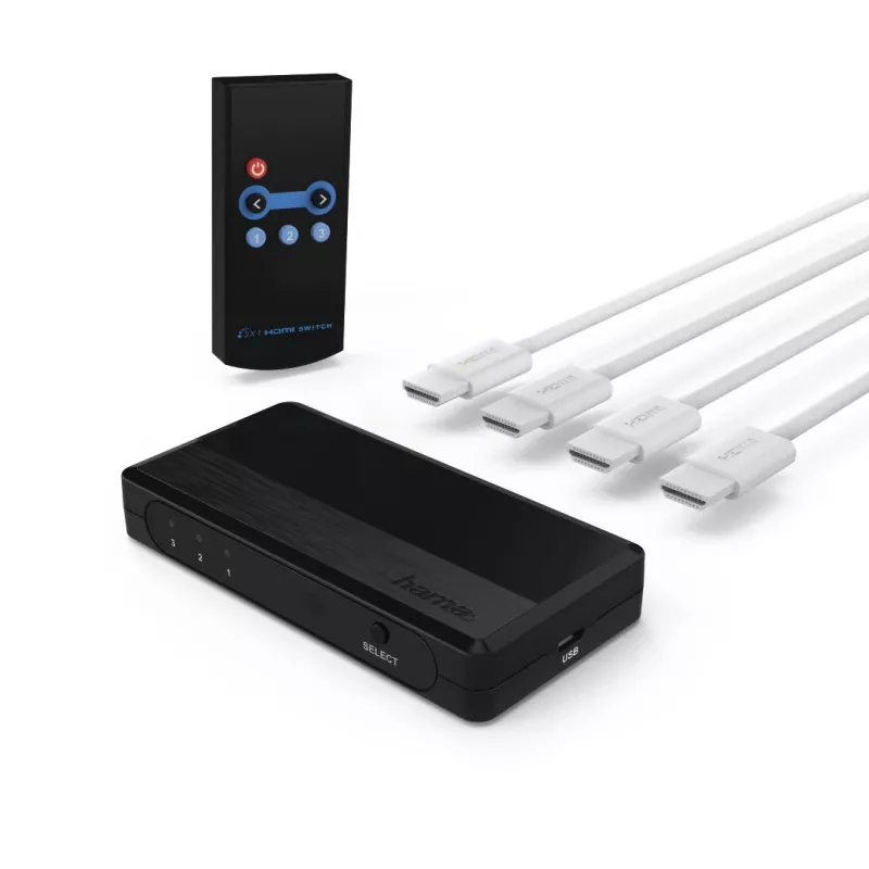 Hama 00121760 HDMI-switch 3x1, 4 x HDMI, desktop