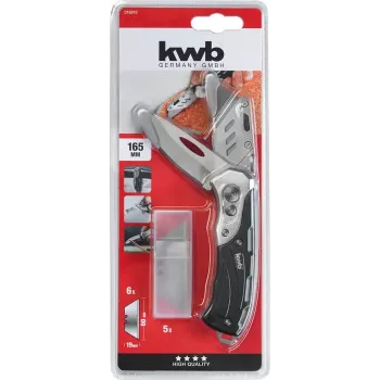 Multitoolmes KWB 016910 vergrendelbaar klingenmes zwart drop-point