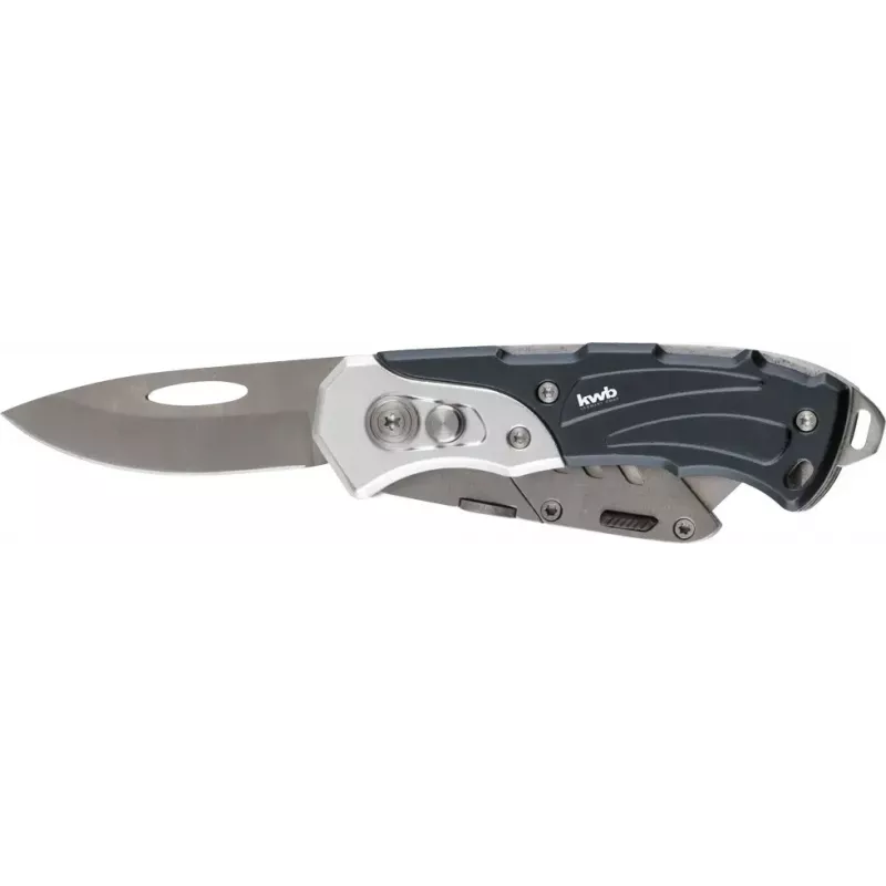 Multitoolmes KWB 016910 vergrendelbaar klingenmes zwart drop-point