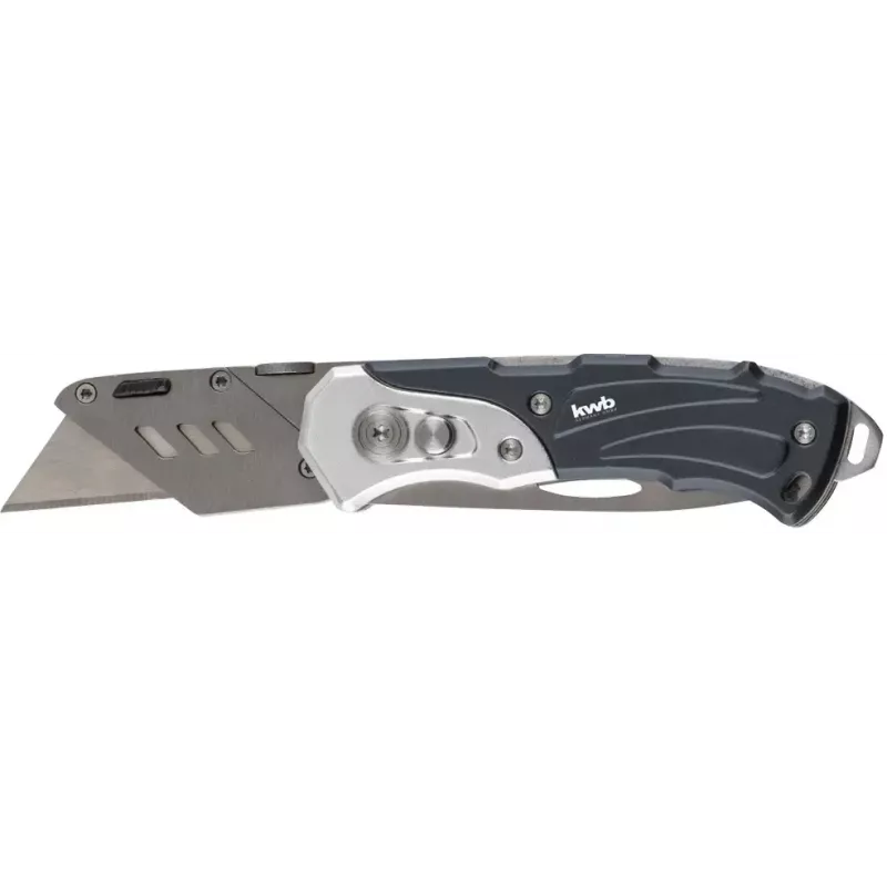 Multitoolmes KWB 016910 vergrendelbaar klingenmes zwart drop-point