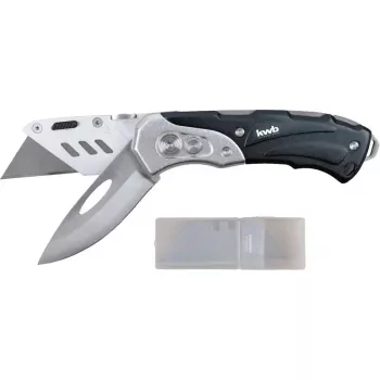 Multitoolmes KWB 016910 vergrendelbaar klingenmes zwart drop-point