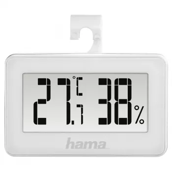 Digitaal weerstation HAMA 00186363 – binnenthermometer en hygrometer, luchtvochtigheid 20–95%, wit, batterij CR2025